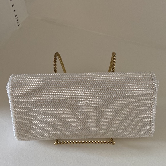 Vintage purse ivory beaded, made in Japan new w/o tags clutch - Picture 2 of 6